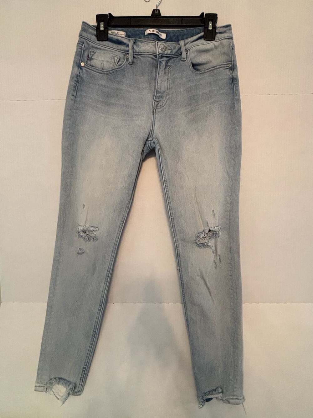 Vigoss Marley Skinny Jeans Size 30 Light Wash Distressed Ankle Denim